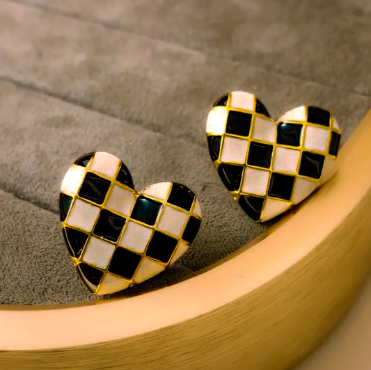 Hearts & Checkers Studs