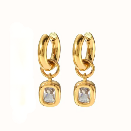 Square jeweled earrings