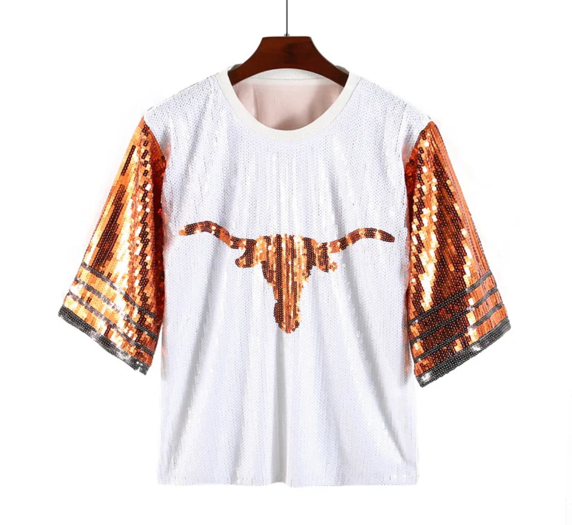 Longhorns Sequin top