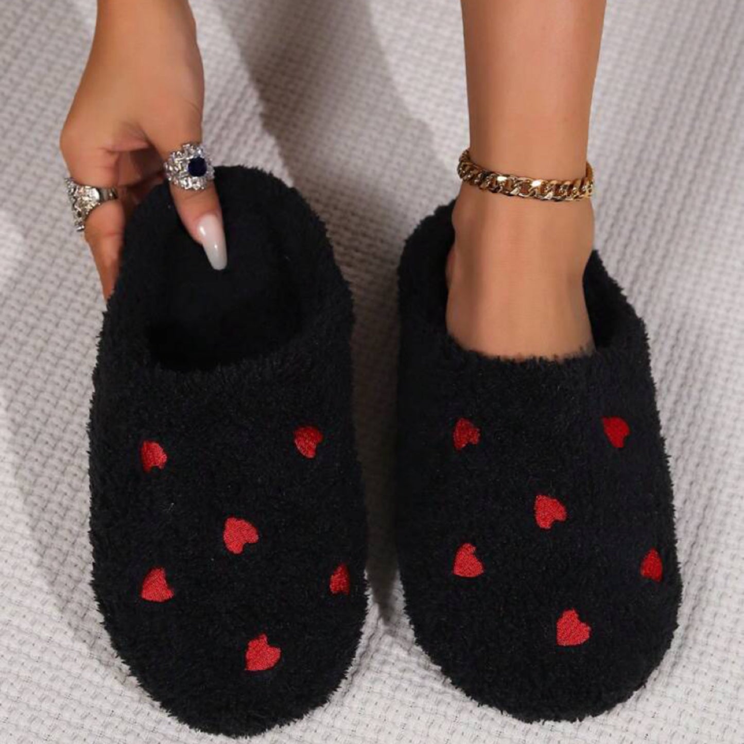 Baby heart slippers