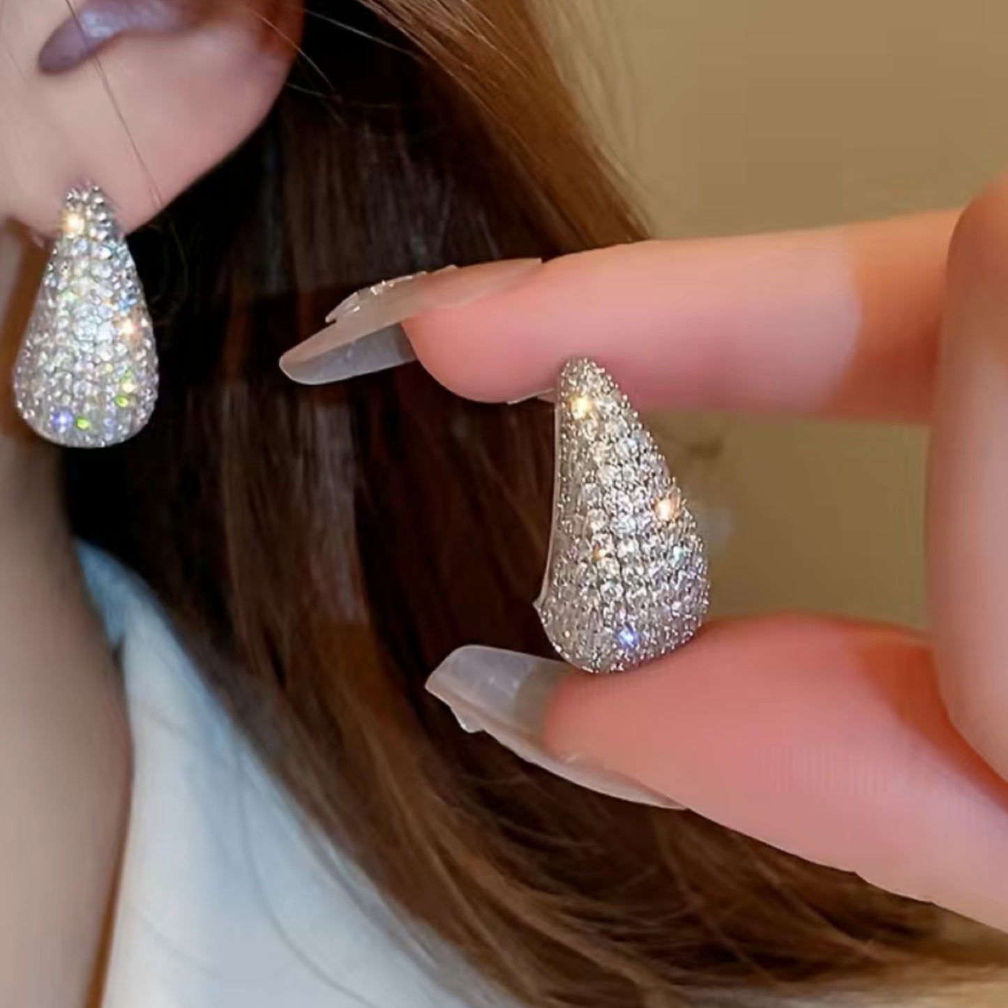 Jeweled drop earrings