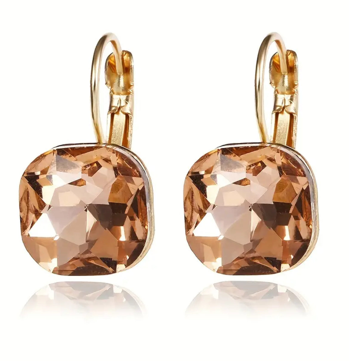 Square gem earrings