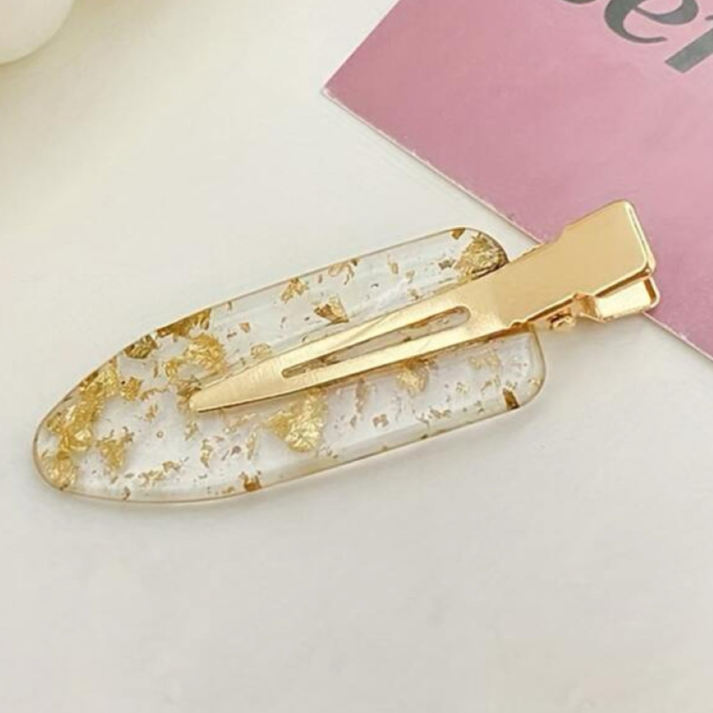 Gold flakes makeup clips