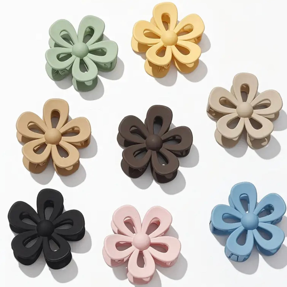 Open flower hair clips