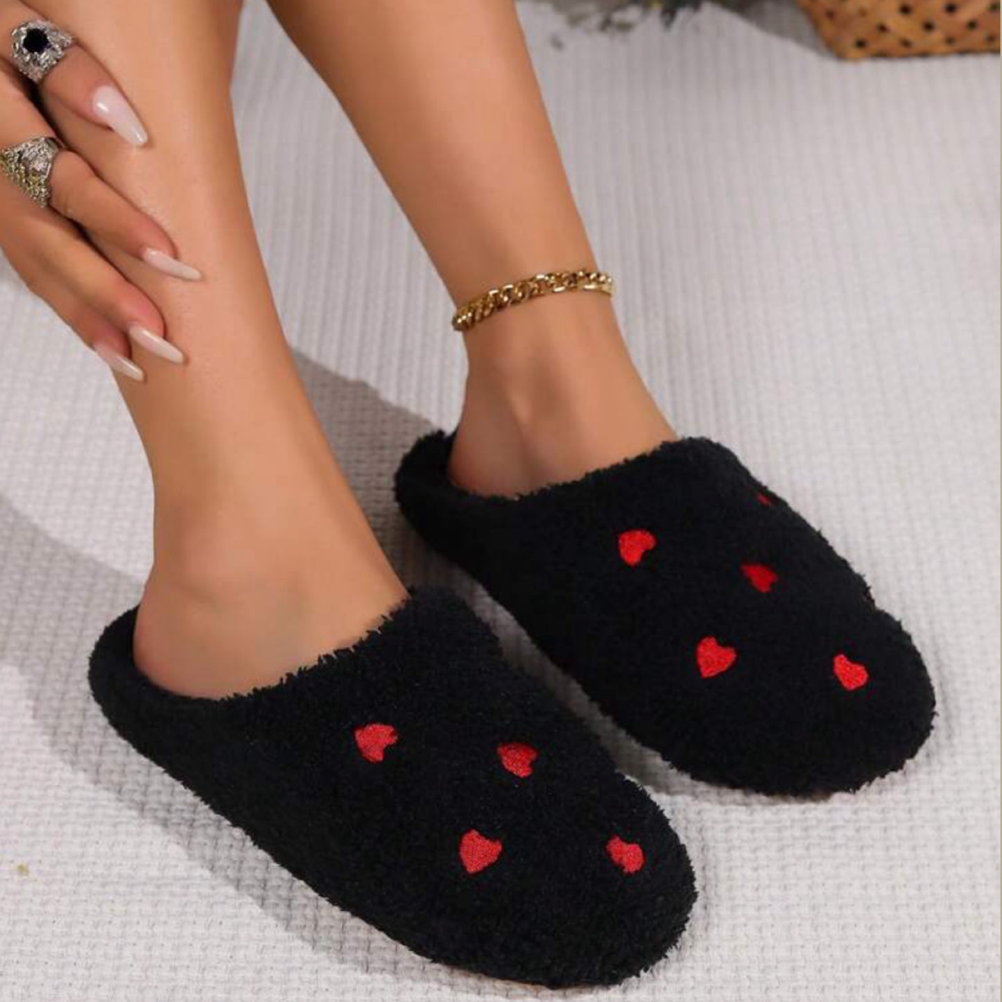 Baby heart slippers