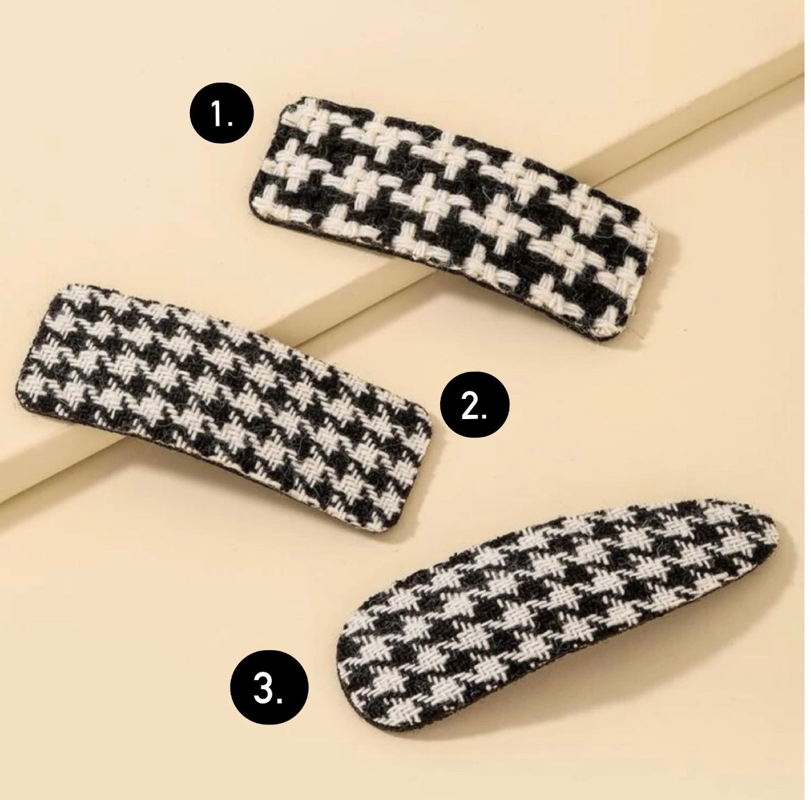 Houndstooth hair clips
