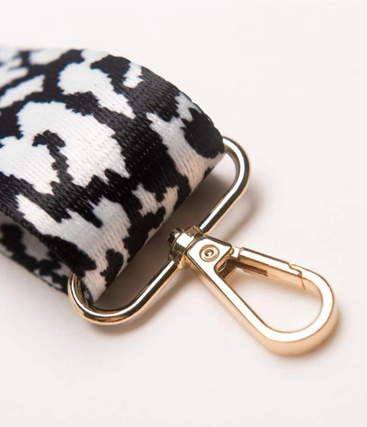 Black leopard bag strap